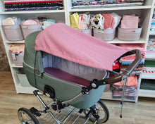 Load image into Gallery viewer, Pram parasol, solid muslin in purple plum shade