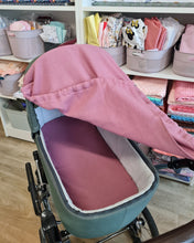 Load image into Gallery viewer, Pram parasol, solid muslin in purple plum shade
