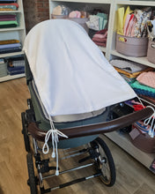 Load image into Gallery viewer, Pram sunshade, plain muslin in white