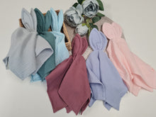 Load image into Gallery viewer, Muslin love cloth in old pink plain with bunny ears