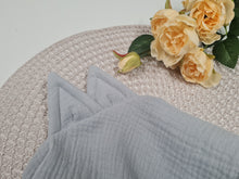 Load image into Gallery viewer, Muslin love cloth gray plain with cat ears