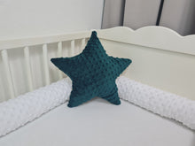 Load image into Gallery viewer, Decorative pillow Cloud and Star dark green with beige 2 pieces