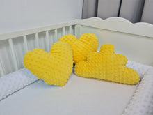 Load image into Gallery viewer, Decorative pillow cloud two-tone yellow with blue minky fabric