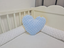 Load image into Gallery viewer, Decorative pillow heart yellow with blue from minky fabric