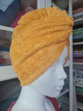 Load image into Gallery viewer, Towel turban mustard yellow tone