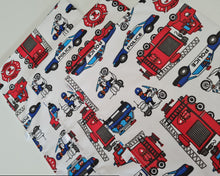 Load image into Gallery viewer, Set of care sheets 50x70 size 3 pcs. with police and fire trucks