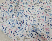 Load image into Gallery viewer, Stroller cover cotton with elastic white with floral pattern