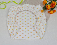 Load image into Gallery viewer, Stroller cover cotton with elastic, white with small rainbows