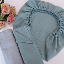 Ielādēt attēlu galerijas skatītājā, Komplekts - muslīna auduma ratu paladziņš un divi autiņi