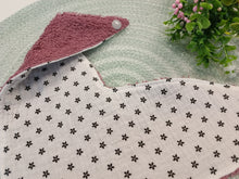 Load image into Gallery viewer, Lace - bib terry plum with flowers