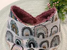 Load image into Gallery viewer, Lace - bib terry plum with rainbows