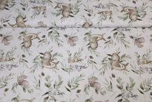 Load image into Gallery viewer, 100% cotton fabric - deer, bunnies and squirrels, 3.90 EUR/m