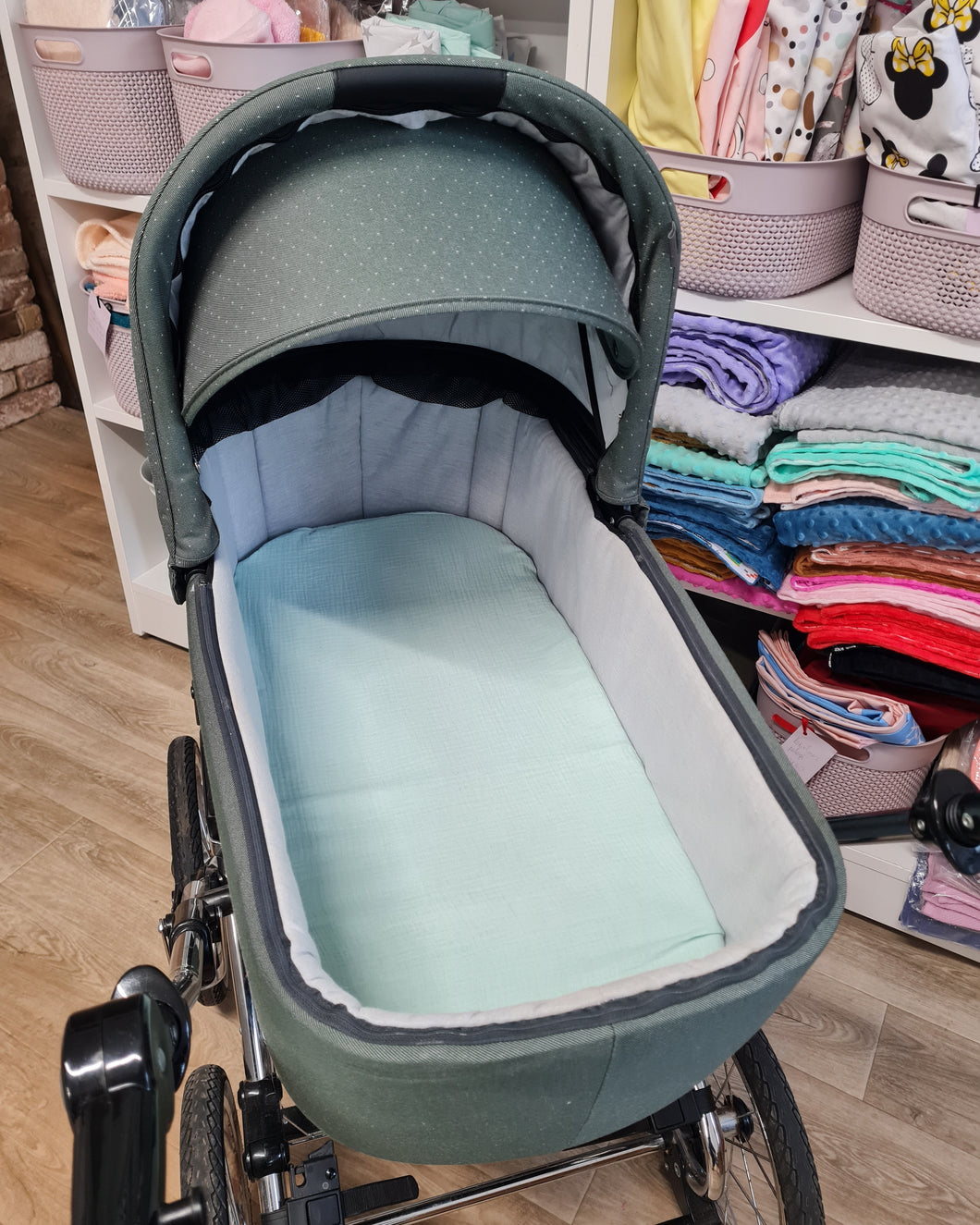 Stroller cover muslin plain in mint tone