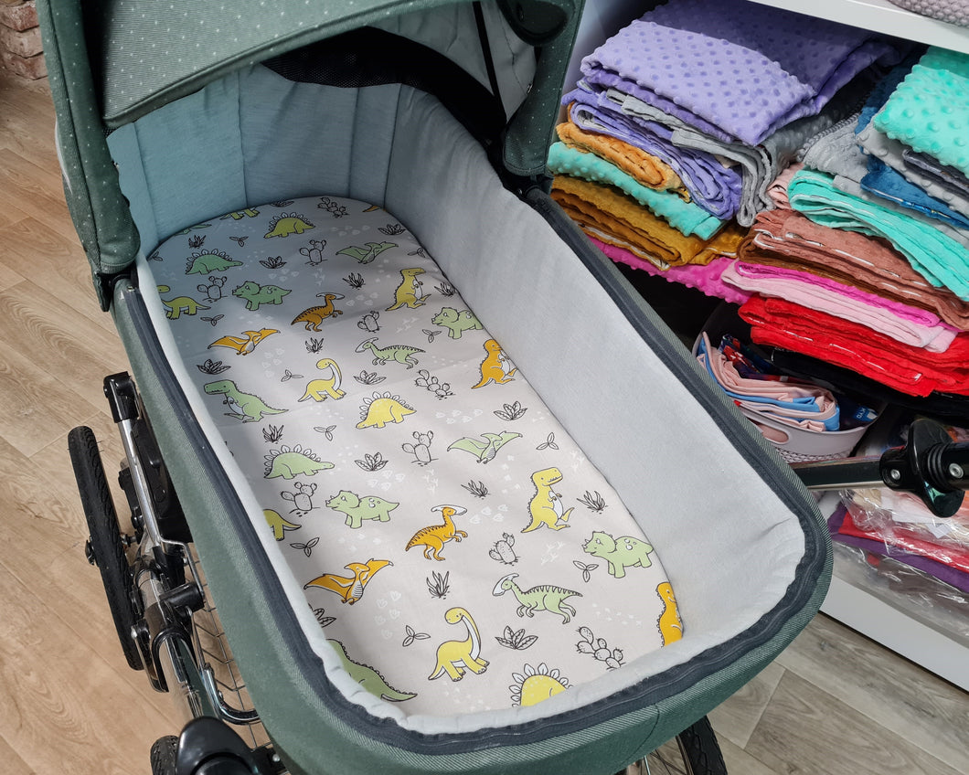 Cotton stroller cover with dinosaurs