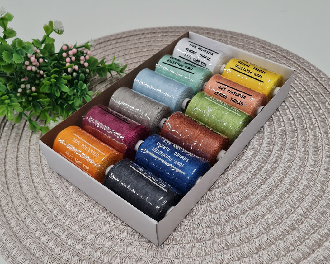 Christmas gift sewing thread set, different colors, 12 pcs. 1000Y