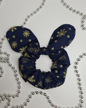 Load image into Gallery viewer, Hair band with headphones made of cotton fabric dark blue with gold stars
