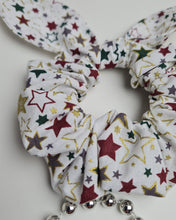 Load image into Gallery viewer, Hair band with headphones made of cotton fabric white with stars
