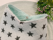 Load image into Gallery viewer, Lace - terry mint apron with stars
