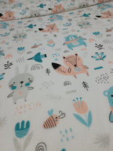 Load image into Gallery viewer, Flannel sheet with elastic with forest animals
