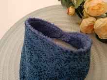 Load image into Gallery viewer, Lace - blue terry cloth apron with twigs
