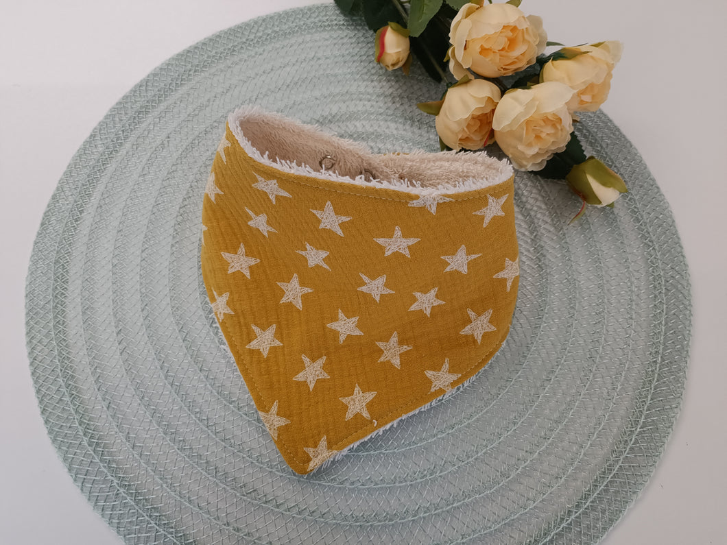 Lace - yellow terry cloth apron with stars