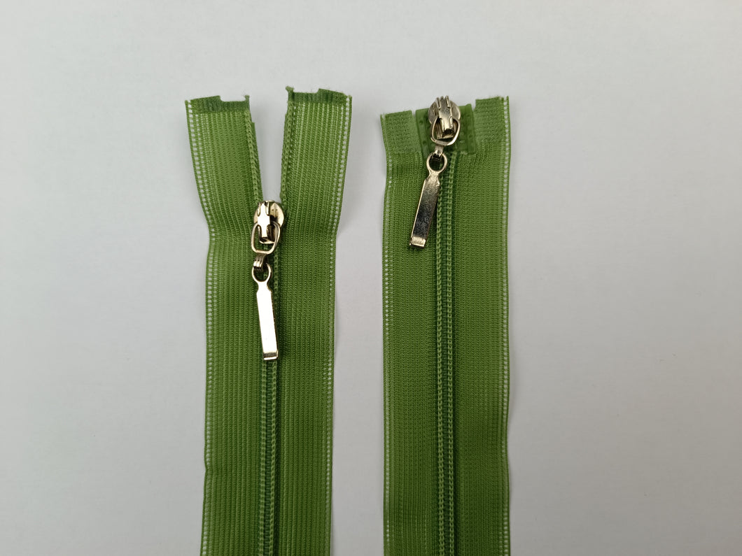 Double-sided zipper - green 60cm